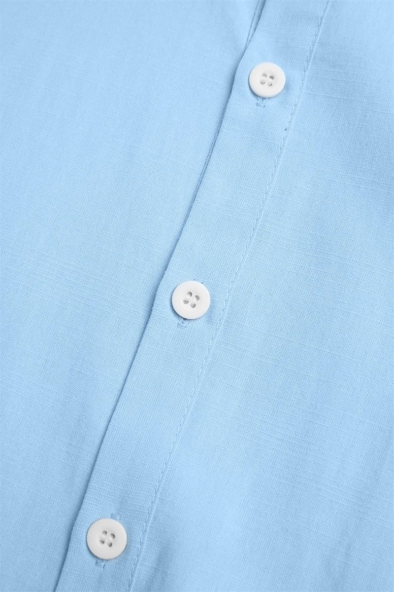Men's Lightweight Cotton-Linen Button-Down Shirt