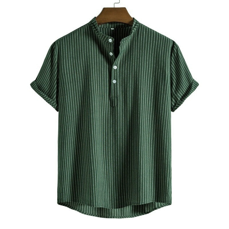 Men's Lightweight Cotton-Linen Button-Down Shirt