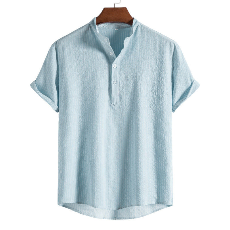 Men's Lightweight Cotton-Linen Button-Down Shirt
