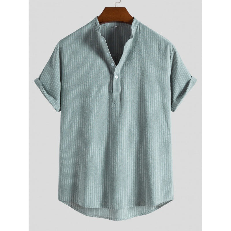 Men's Lightweight Cotton-Linen Button-Down Shirt