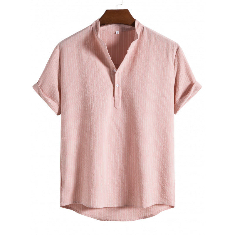 Men's Lightweight Cotton-Linen Button-Down Shirt