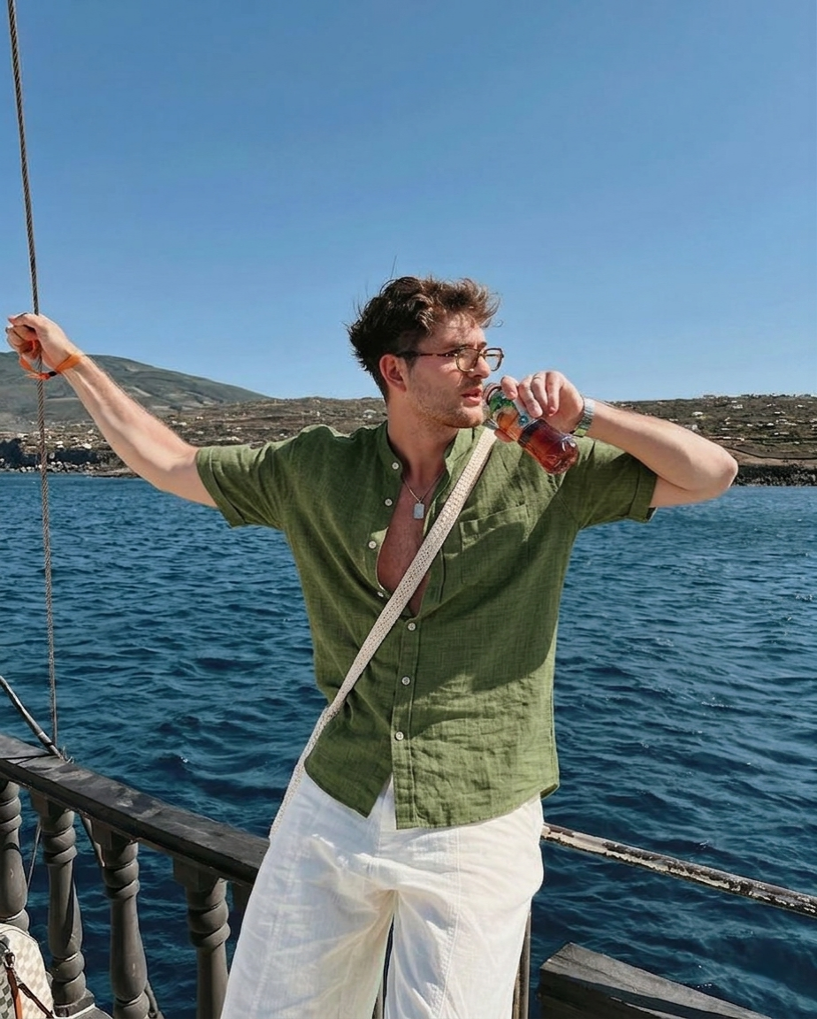 Men's Lightweight Cotton-Linen Summer Outfit