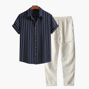 Men's Lightweight Cotton-Linen Summer Set
