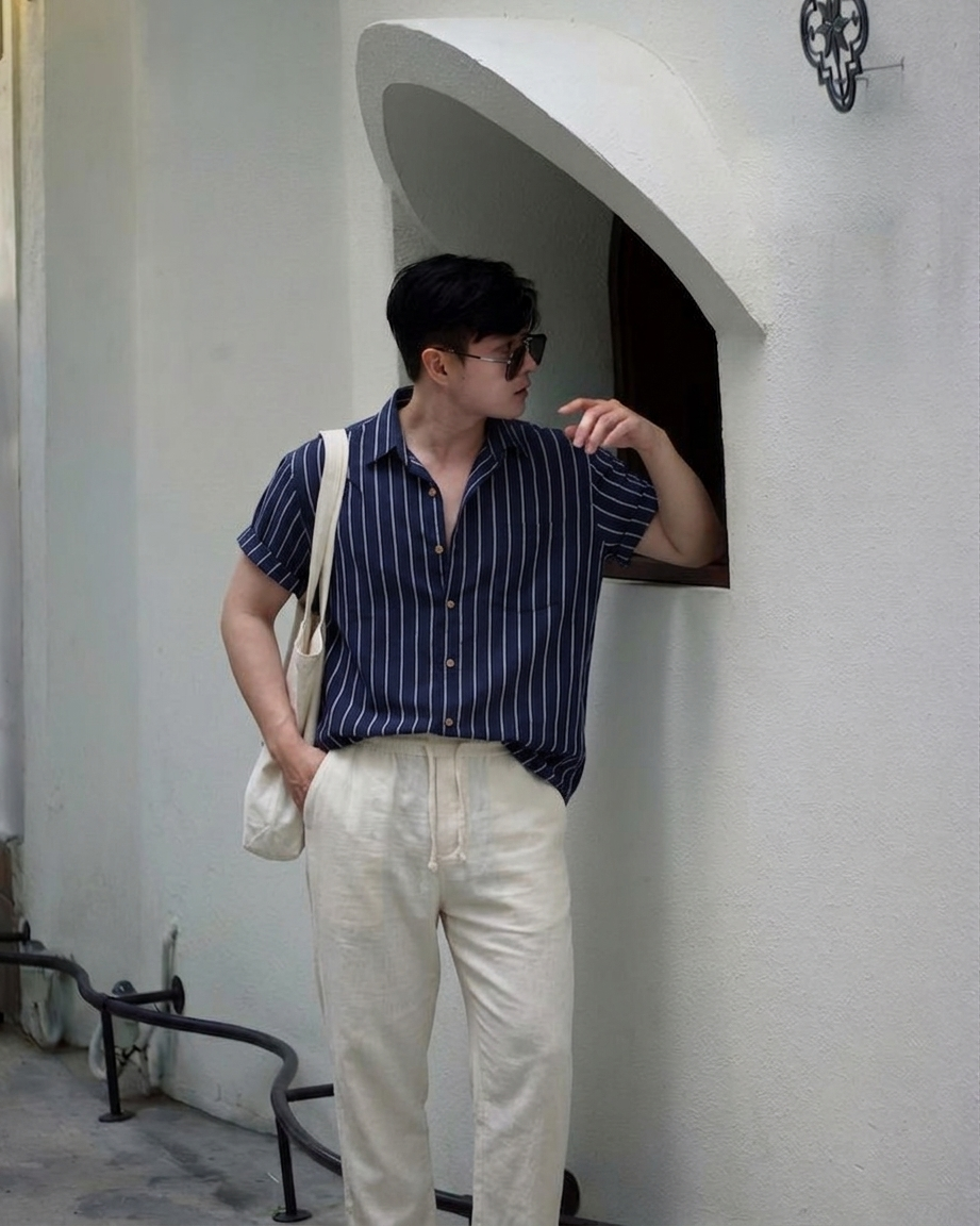 Men's Lightweight Cotton-Linen Summer Set