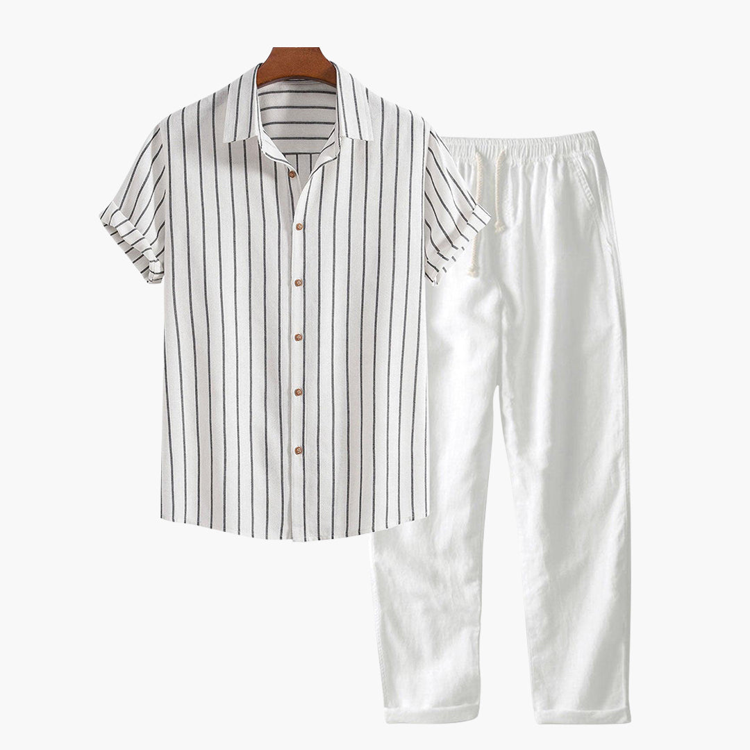 Men's Lightweight Cotton-Linen Summer Set