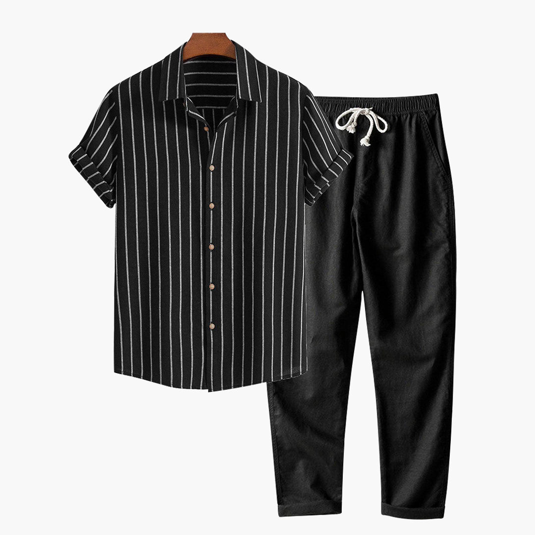 Men's Lightweight Cotton-Linen Summer Set