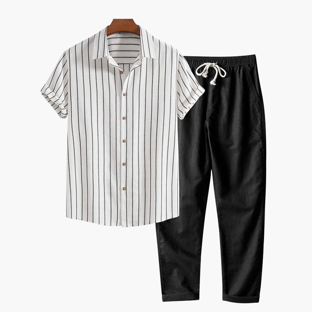 Men's Lightweight Cotton-Linen Summer Set