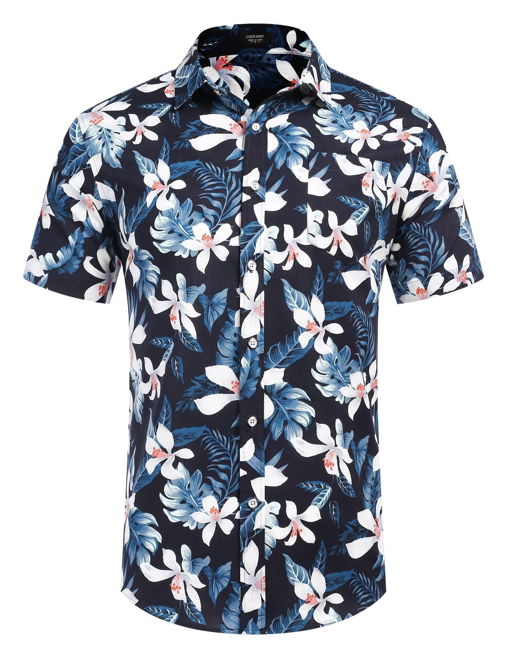 Men's Lightweight Cotton Floral Button-Down Shirt