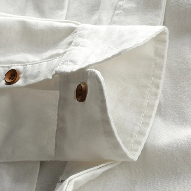 Men's Lightweight Linen-Cotton Button-Down Shirt