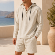 Men's Lightweight Linen Blend Hooded Set