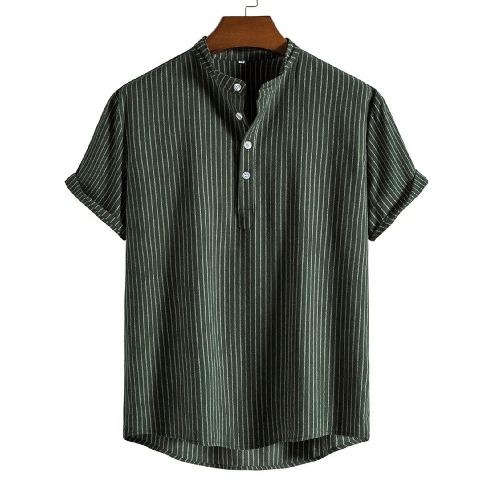Men's Lightweight Linen Button-Down Shirt