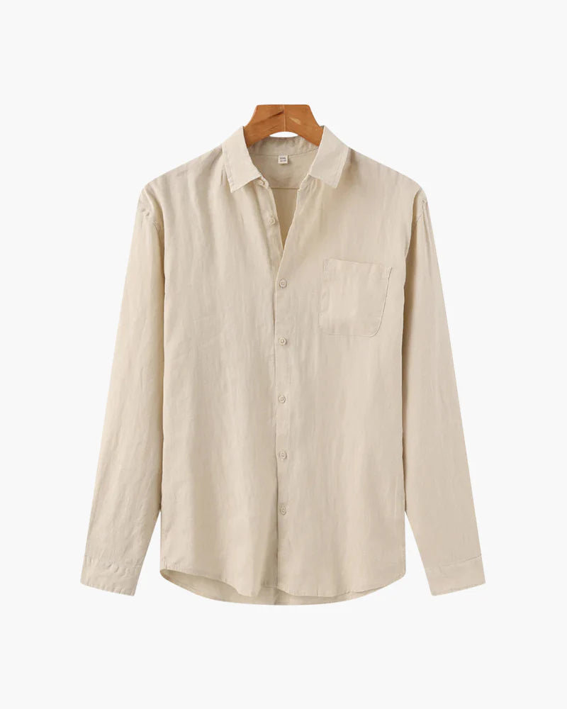 Men's Lightweight Linen Button-Down Shirt