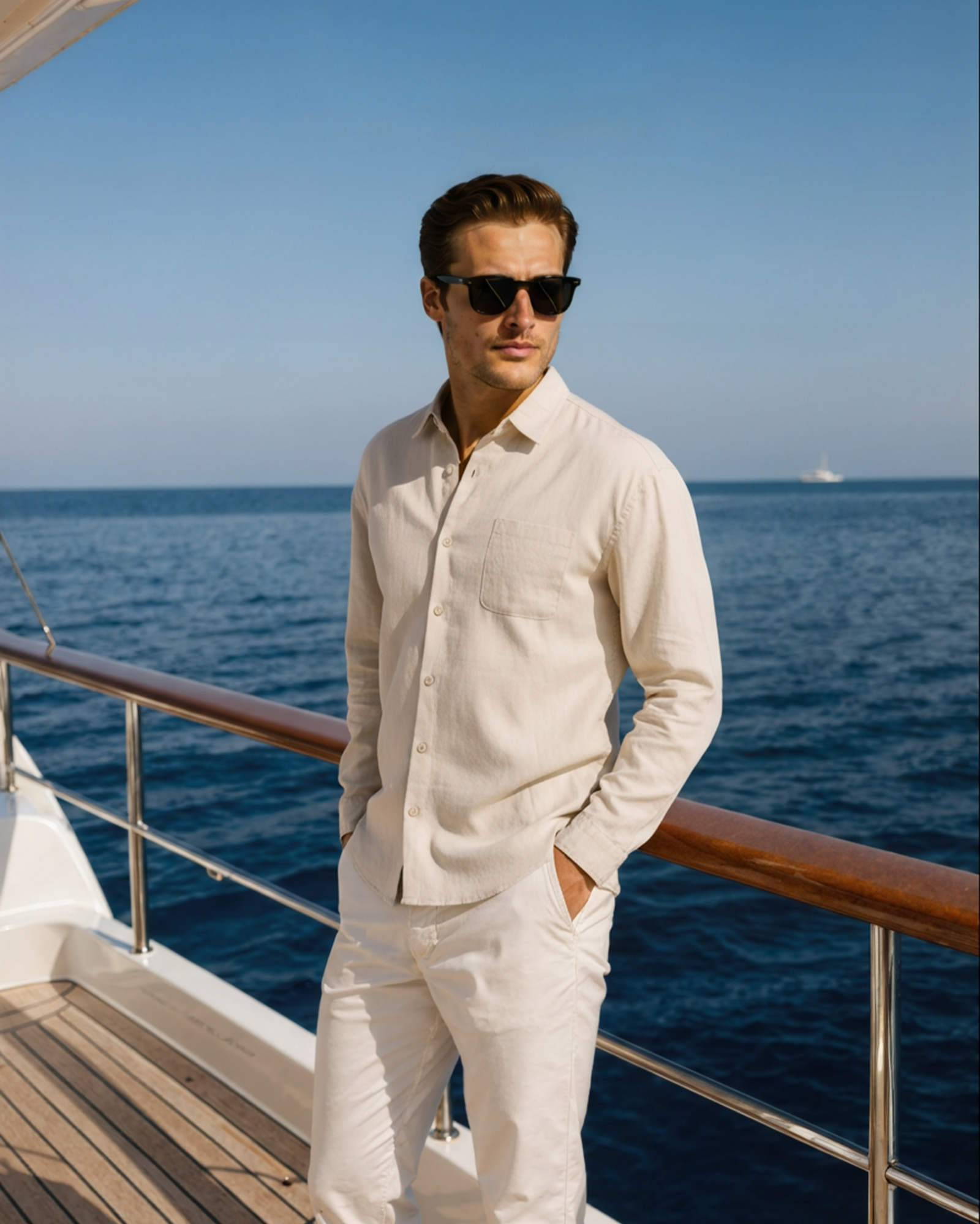 Men's Lightweight Linen Button-Down Shirt