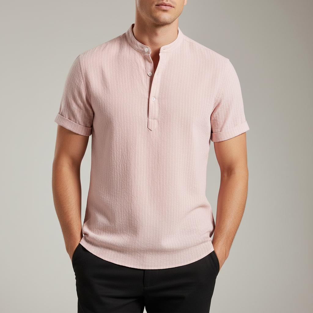 Men's Lightweight Linen Button-Down Shirt