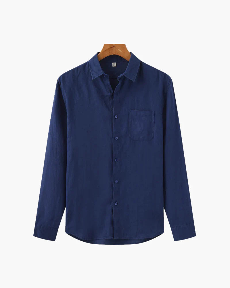 Men's Lightweight Linen Button-Down Shirt