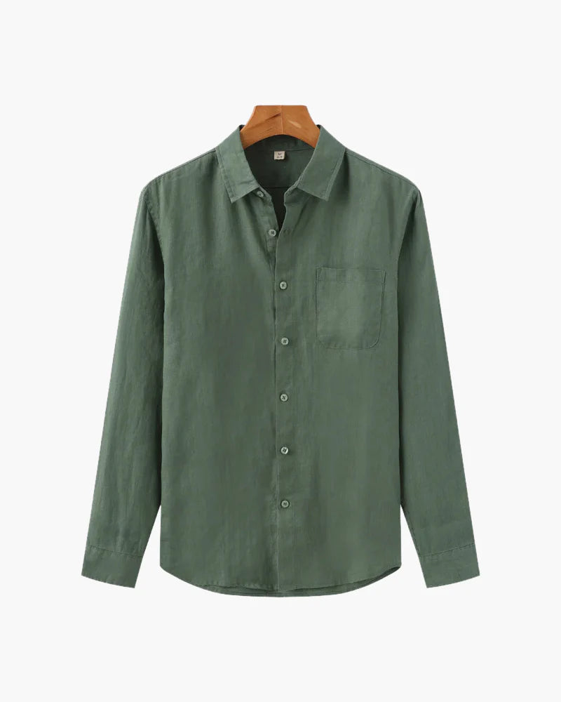 Men's Lightweight Linen Button-Down Shirt