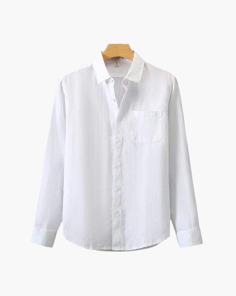 Men's Lightweight Linen Button-Down Shirt