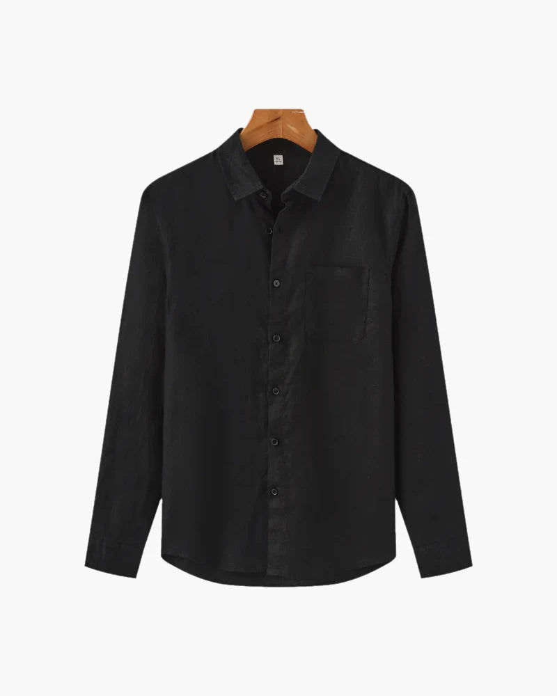 Men's Lightweight Linen Button-Down Shirt