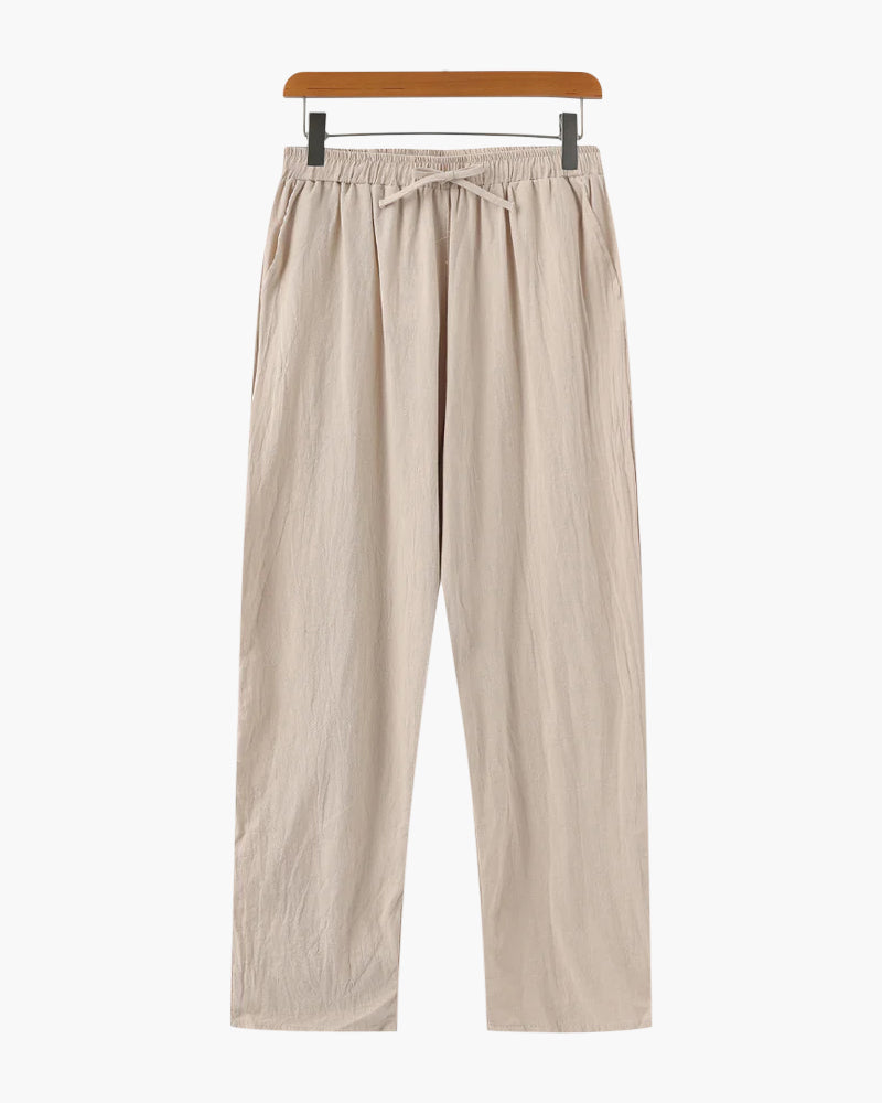 Men's Lightweight Linen Relaxed Tapered Trousers