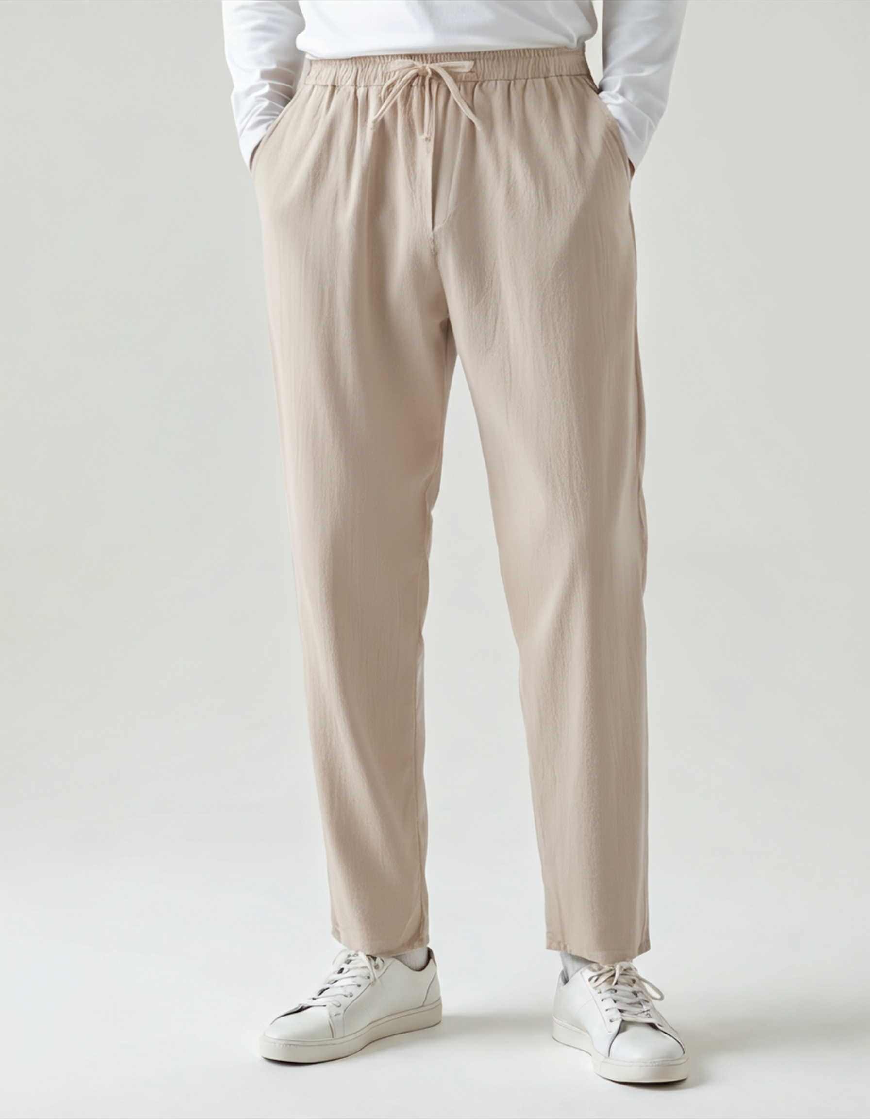 Men's Lightweight Linen Relaxed Tapered Trousers