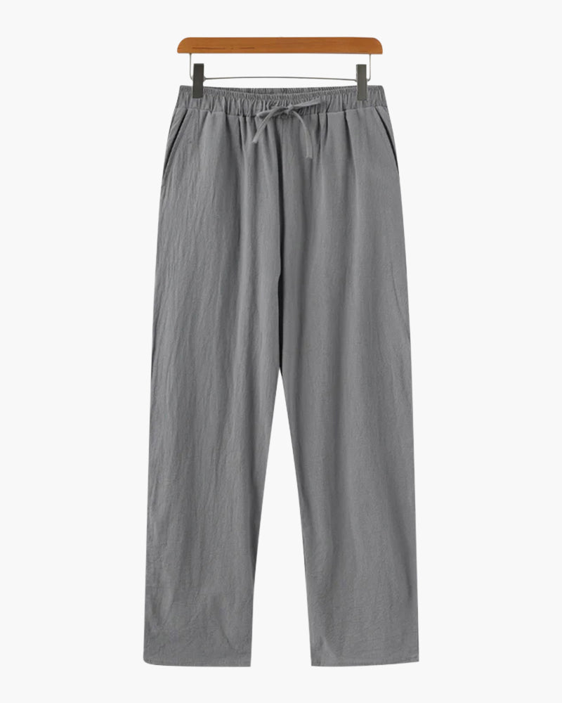 Men's Lightweight Linen Relaxed Tapered Trousers