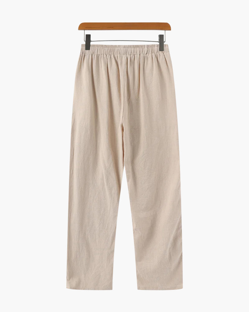Men's Lightweight Linen Relaxed Tapered Trousers
