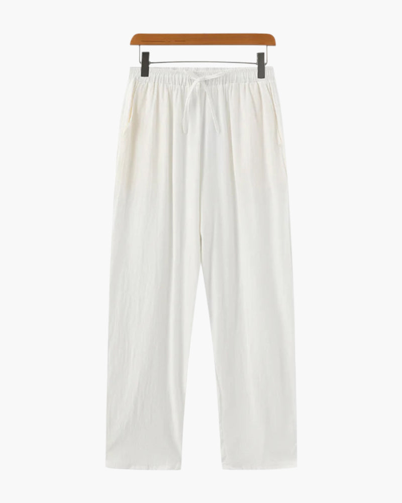 Men's Lightweight Linen Relaxed Tapered Trousers