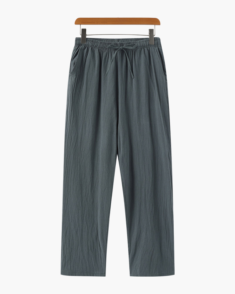 Men's Lightweight Linen Relaxed Tapered Trousers