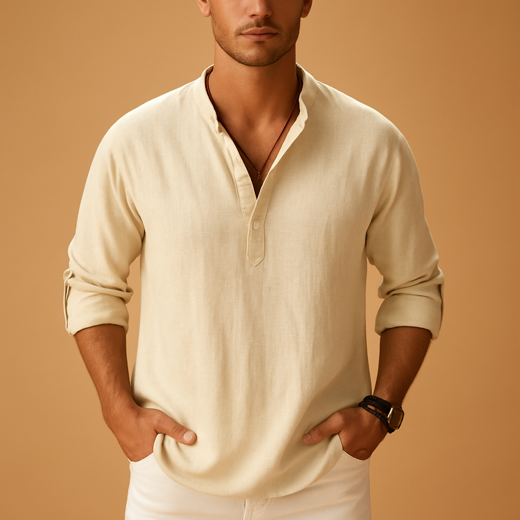 Men's Lightweight Long Sleeve V-Neck Shirt