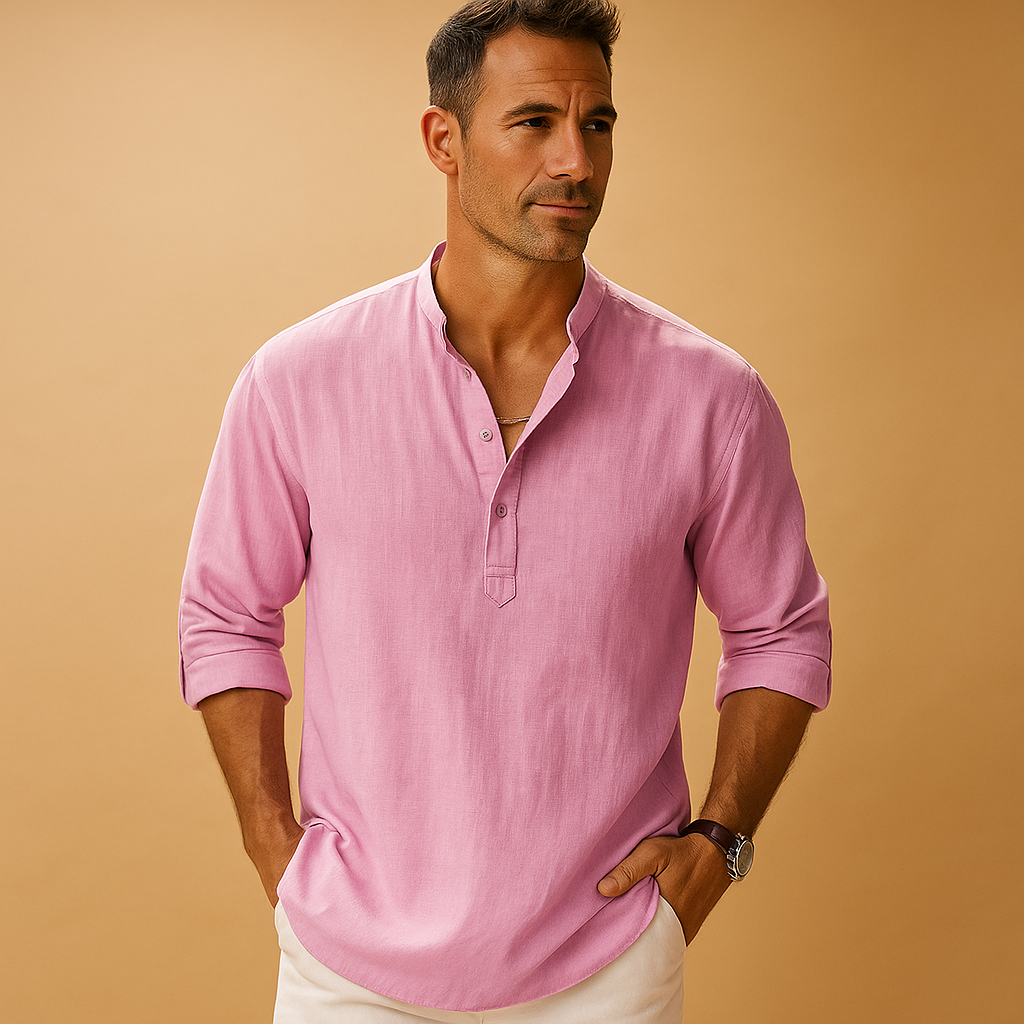 Men's Lightweight Long Sleeve V-Neck Shirt