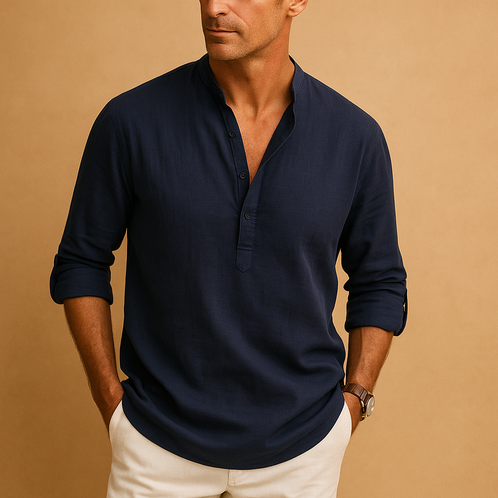 Men's Lightweight Long Sleeve V-Neck Shirt