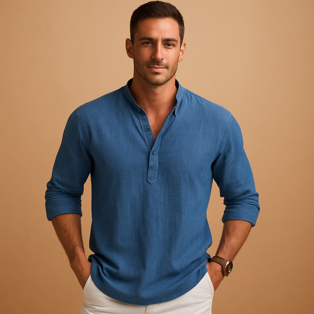 Men's Lightweight Long Sleeve V-Neck Shirt