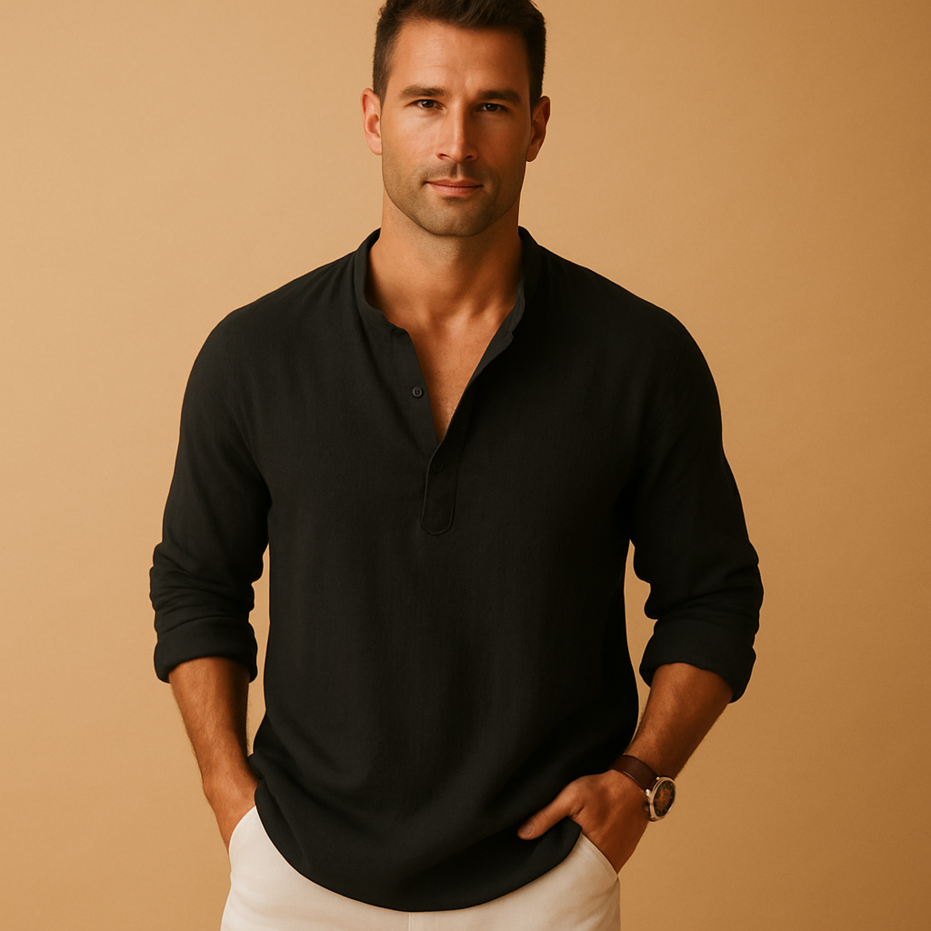 Men's Lightweight Long Sleeve V-Neck Shirt