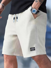 Men's Lightweight Ribbed Casual Drawstring Shorts