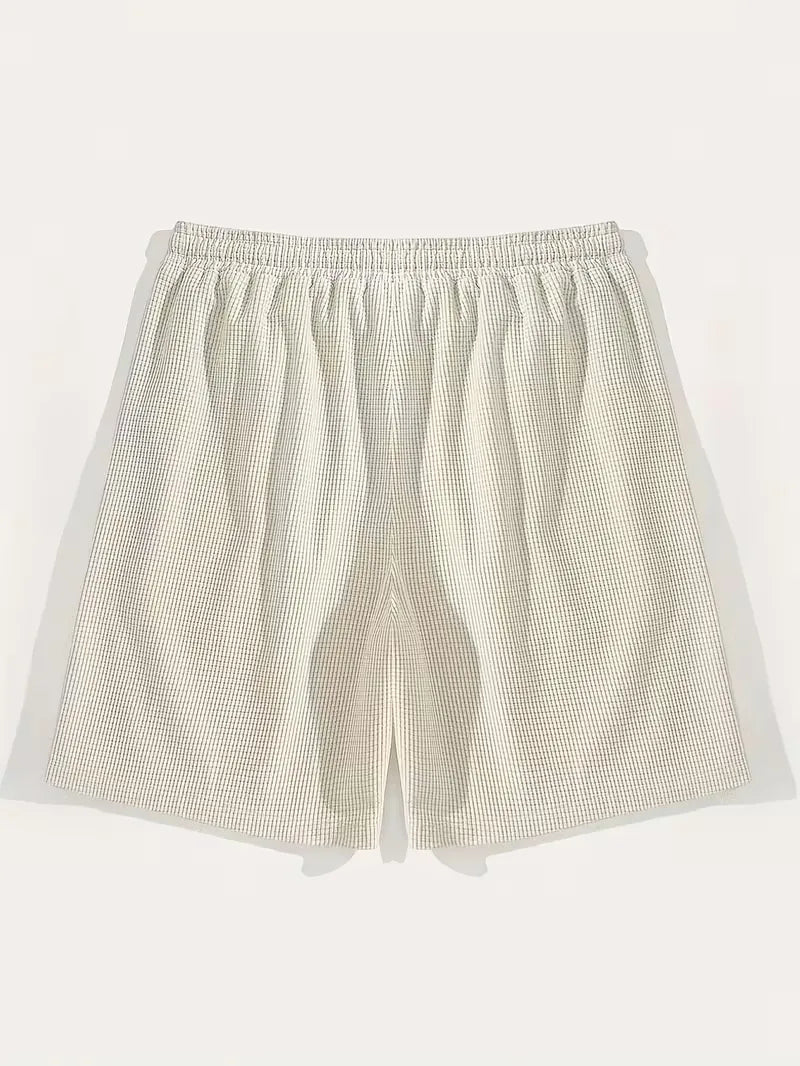 Men's Lightweight Ribbed Casual Drawstring Shorts