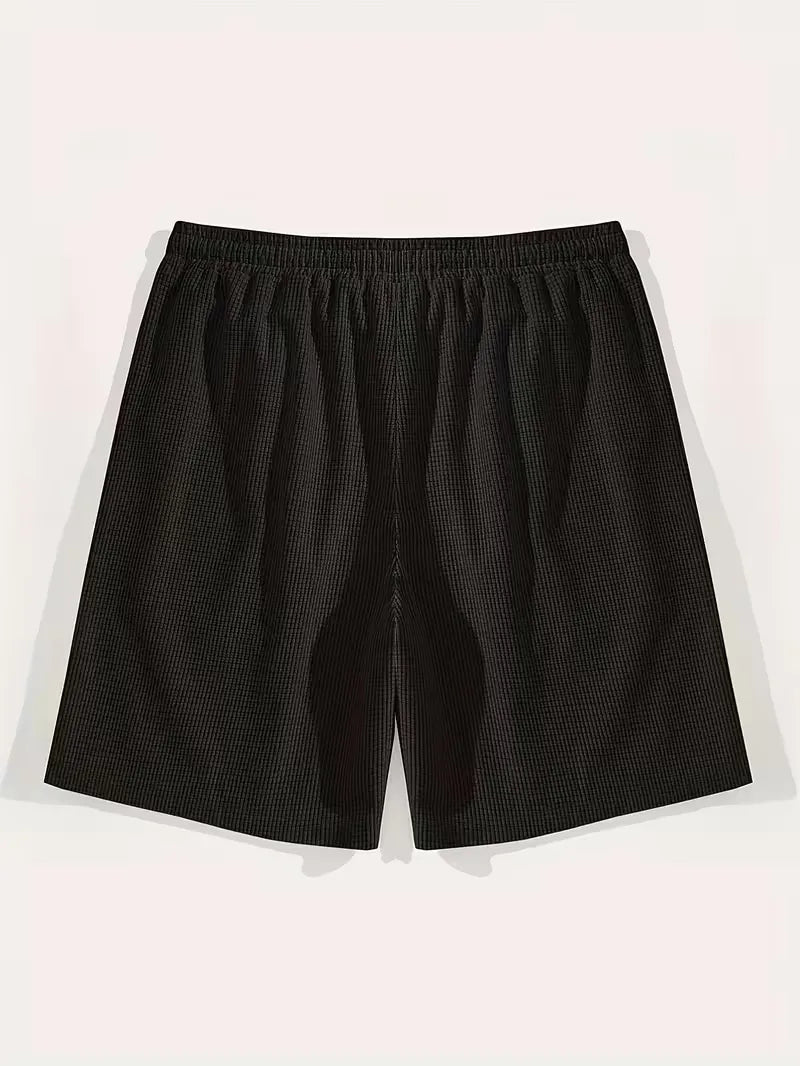 Men's Lightweight Ribbed Casual Drawstring Shorts