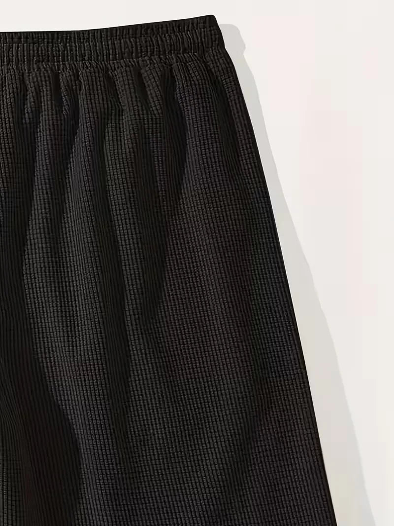 Men's Lightweight Ribbed Casual Drawstring Shorts
