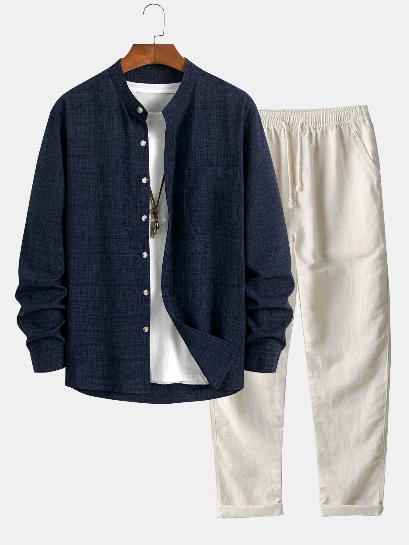 Men's Lightweight Summer Shirt and Pants Set