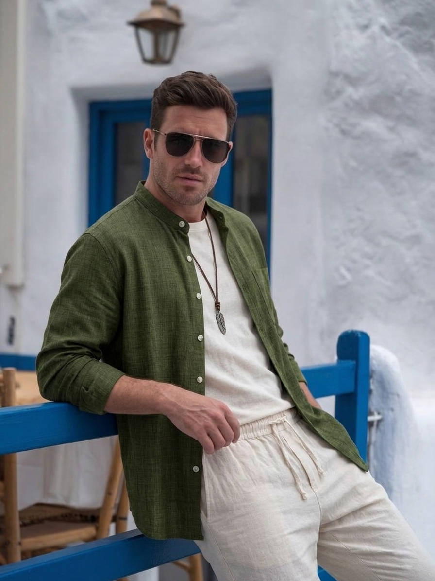 Men's Lightweight Summer Shirt and Pants Set