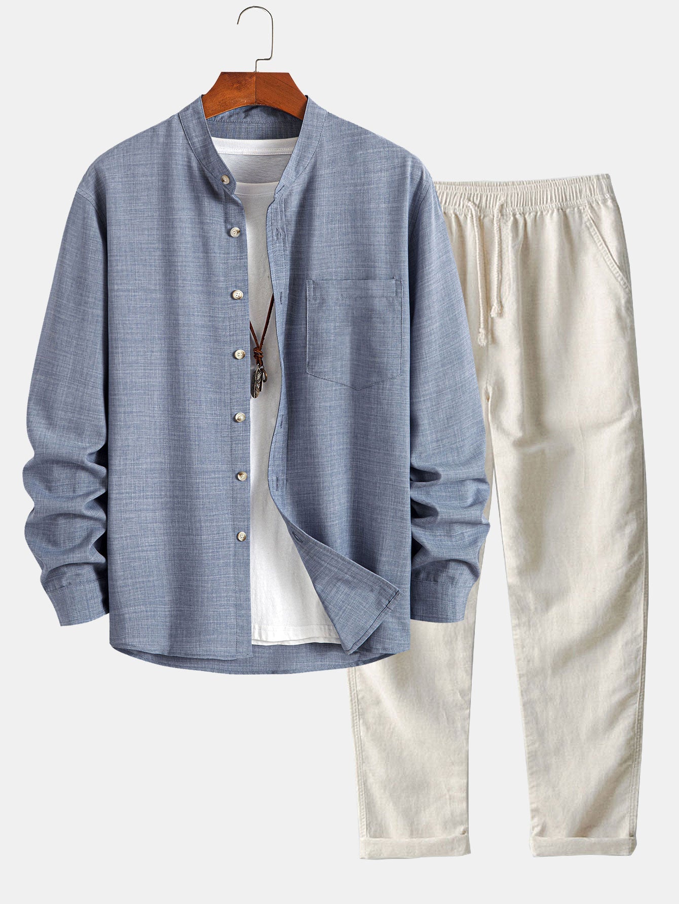 Men's Lightweight Summer Shirt and Pants Set