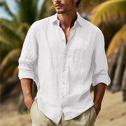Men's Lightweight Textured Button-Up Shirt