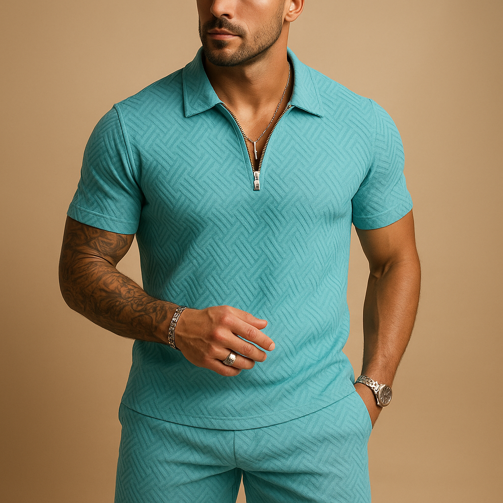 Men's Lightweight Zip-Detail T-Shirt Set