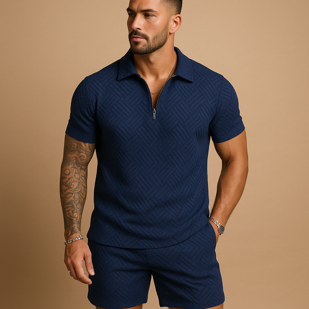 Men's Lightweight Zip-Detail T-Shirt Set