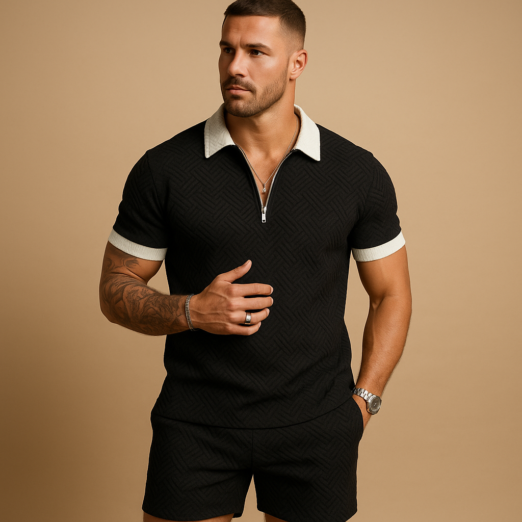 Men's Lightweight Zip-Detail T-Shirt Set