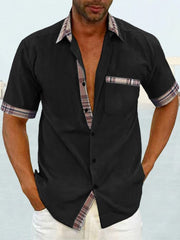 Men's Linen Blend Guayabera Style Shirt