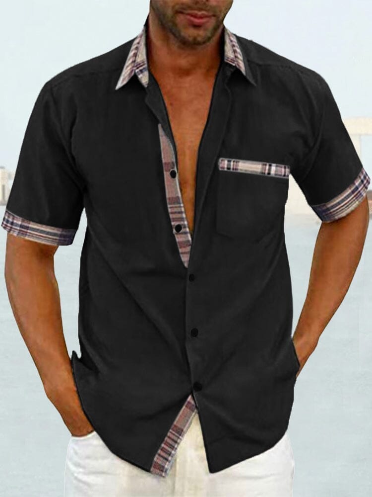Men's Linen Blend Guayabera Style Shirt