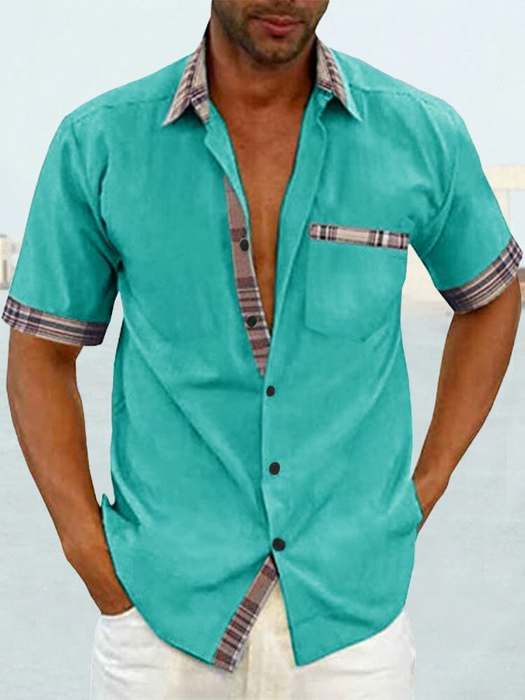 Men's Linen Blend Guayabera Style Shirt