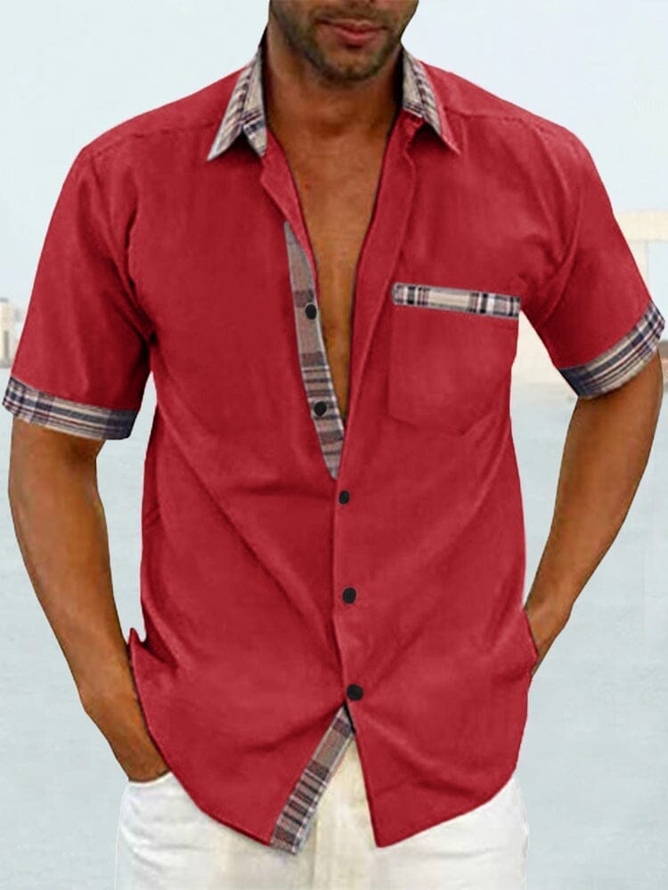 Men's Linen Blend Guayabera Style Shirt