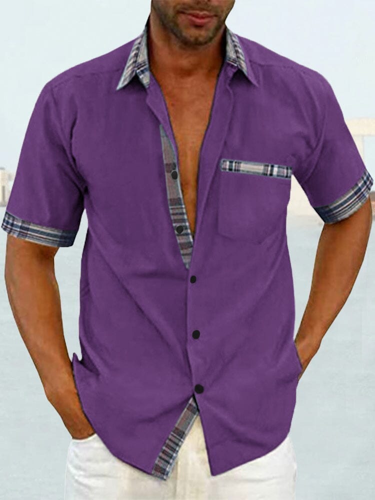 Men's Linen Blend Guayabera Style Shirt
