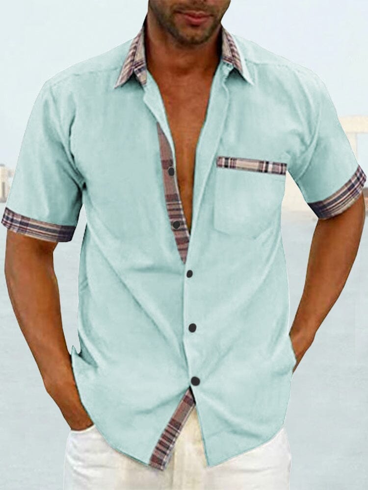 Men's Linen Blend Guayabera Style Shirt